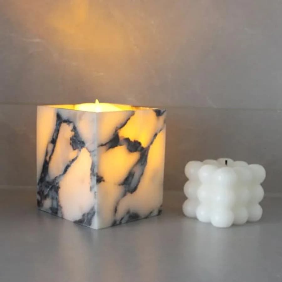 Toothbrush Holders for Bathroom, Natural Marble Canisters, Makeup Brush Holder Countertop Organizer
