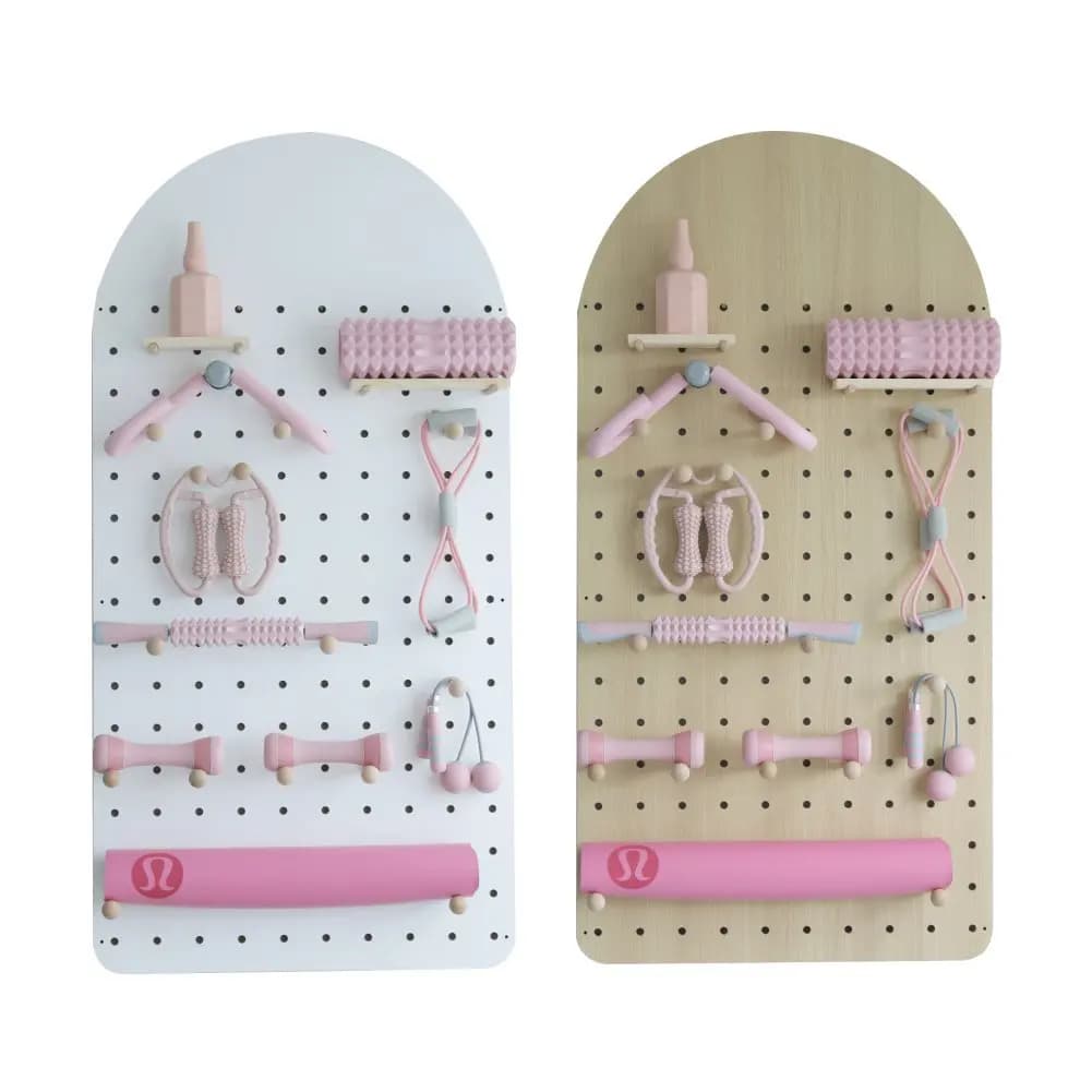 Home Gym Grotto Board Storage for Equipment Yoga Mat Manubri Kettlebell Modern Wall Floor Holders