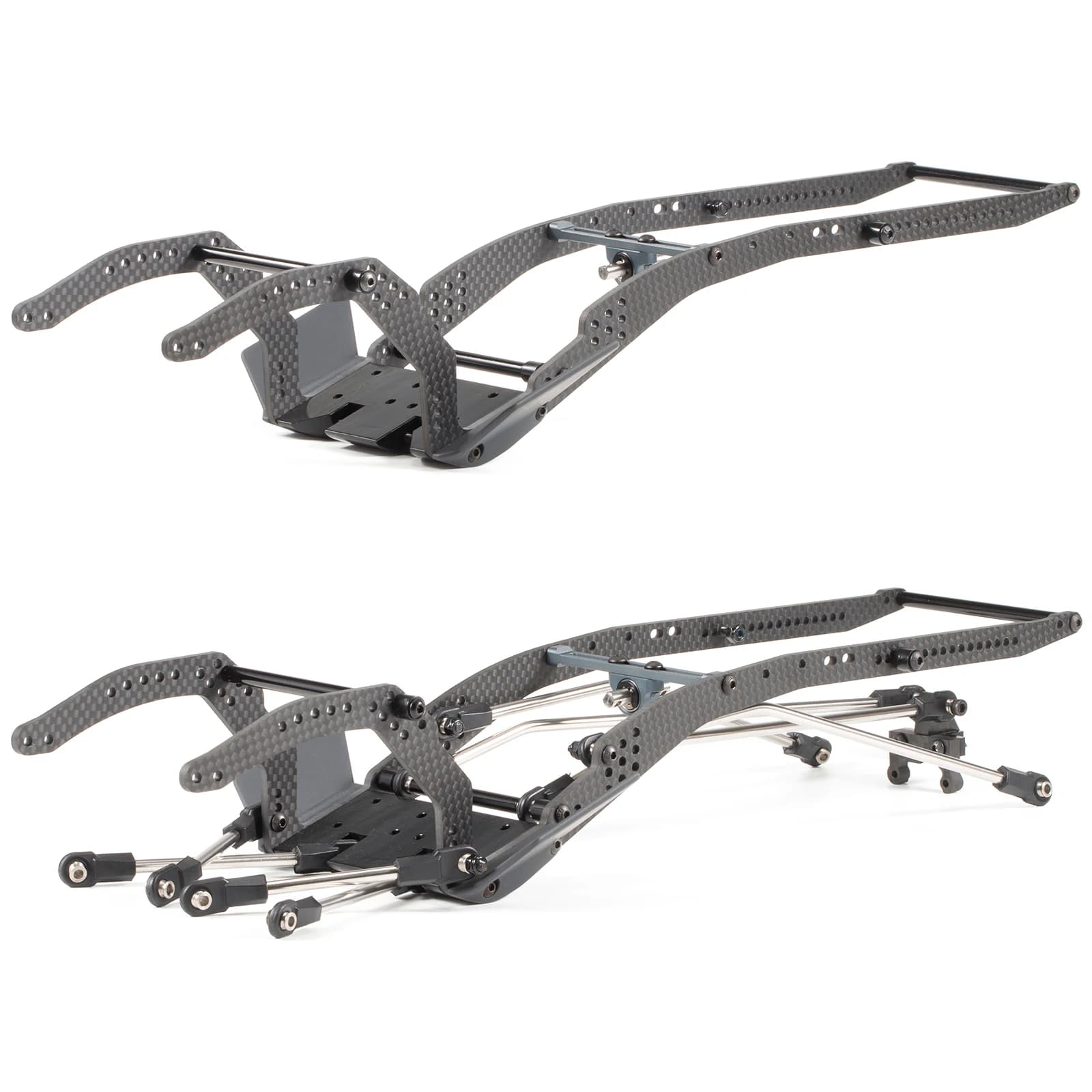 Kit telaio di costruzione personalizzato LCG in fibra di carbonio e kit di collegamento per asse 1/10 RC Rock Crawler Capra F10