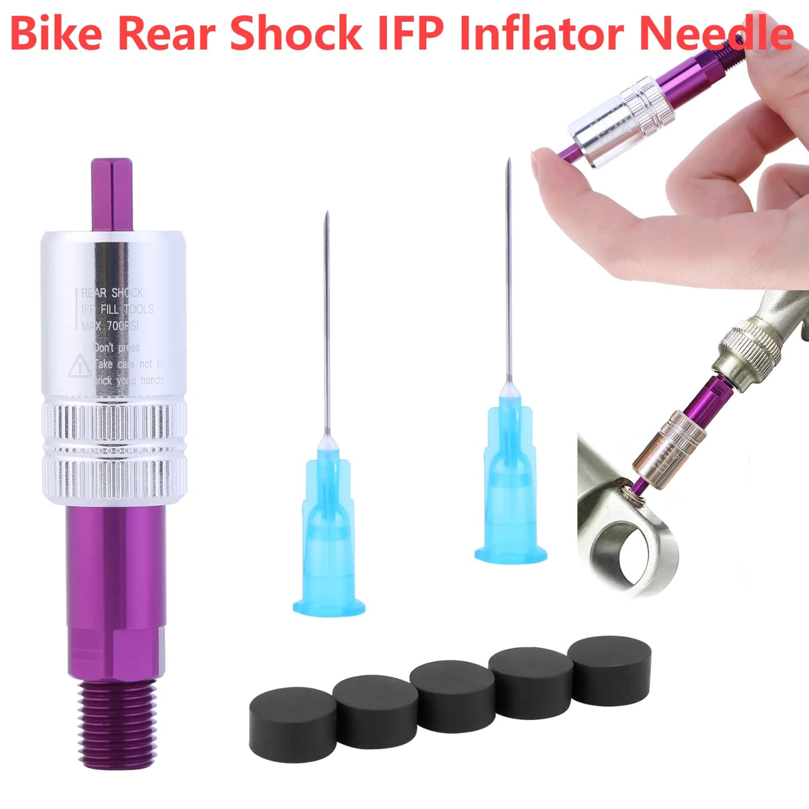 Ago Gonfiatore IFP per Ammortizzatore Posteriore Bici, Strumento Pompa Sospensione Alta Pressione per FOX RP2/23/FLOAT-X/CTD/FLOAT-DPS X-FUSION CCDB