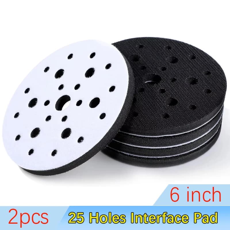 2 Pieces Sponge Support Discs Soft 25 holes 6 inches (150mm) with Velcro for Polisher