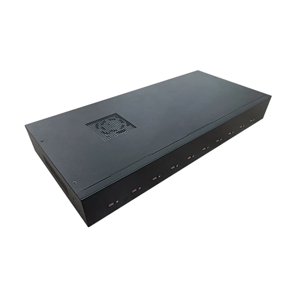 Stazione di Ricarica USB Sipolar C-105PD a 10 Porte, 110V/240V 550W, Caricatore USB-C, Montaggio a Rack 1U