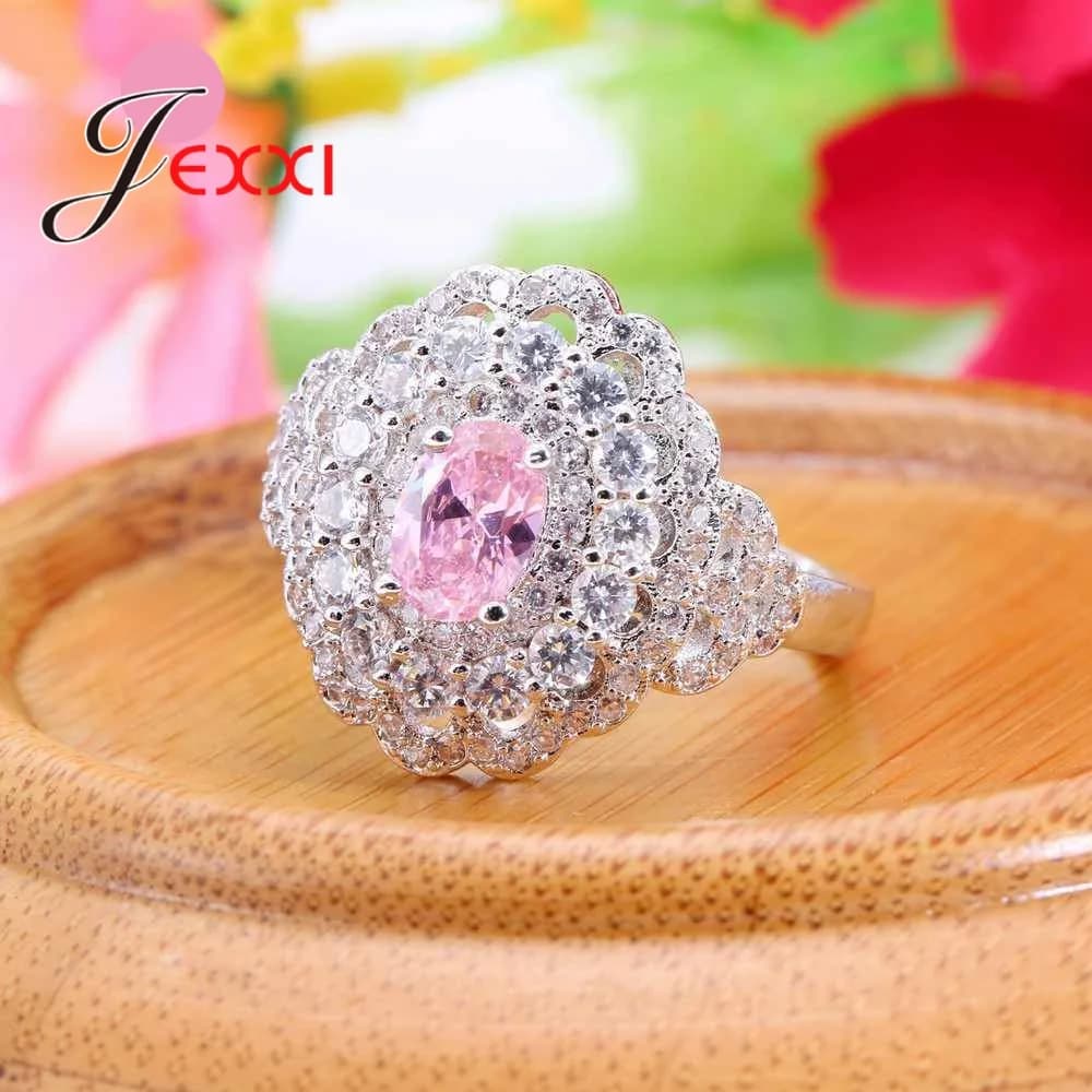Anelli da festa con micro zirconi cubici per signora in argento sterling 925 scava fuori anello da donna da sposa accessorio Anel Ringen Bijoux