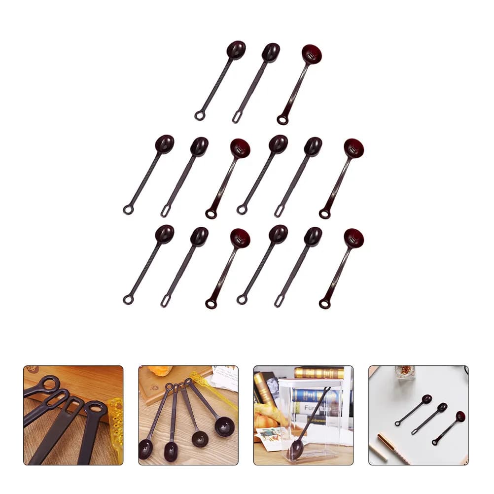 15Pcs Heavy Duty Plastic Measuring Scoop for Ground Coffee Cocoa Tea Flour Milk Powder Creamer Protein Powder Long Handle Scoop