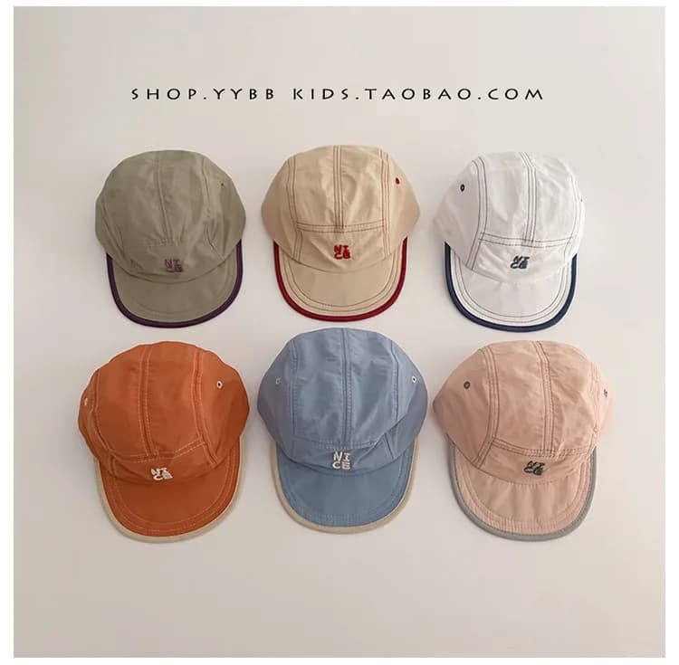 Cappello Estivo ad Asciugatura Rapida per Bambini, Berretto da Baseball con Ricamo di Lettere, Cappello Sportivo Sottile Regolabile con Protezione Solare per Ragazzi e Ragazze