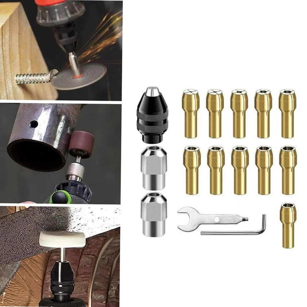 16 pcs Trapano Spindle Grid Set 0.5-3.2mm Electric Drill Bit Open-end Sweater L Key Spindles for Rotating Tool Drill