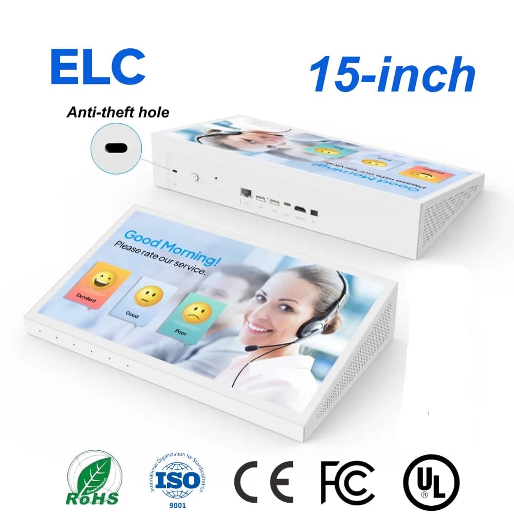 WT1539T 15.6 Inch Android Countertop Touch Screen Tablet for Self Ordering Restaurant POS Display NFC Optional