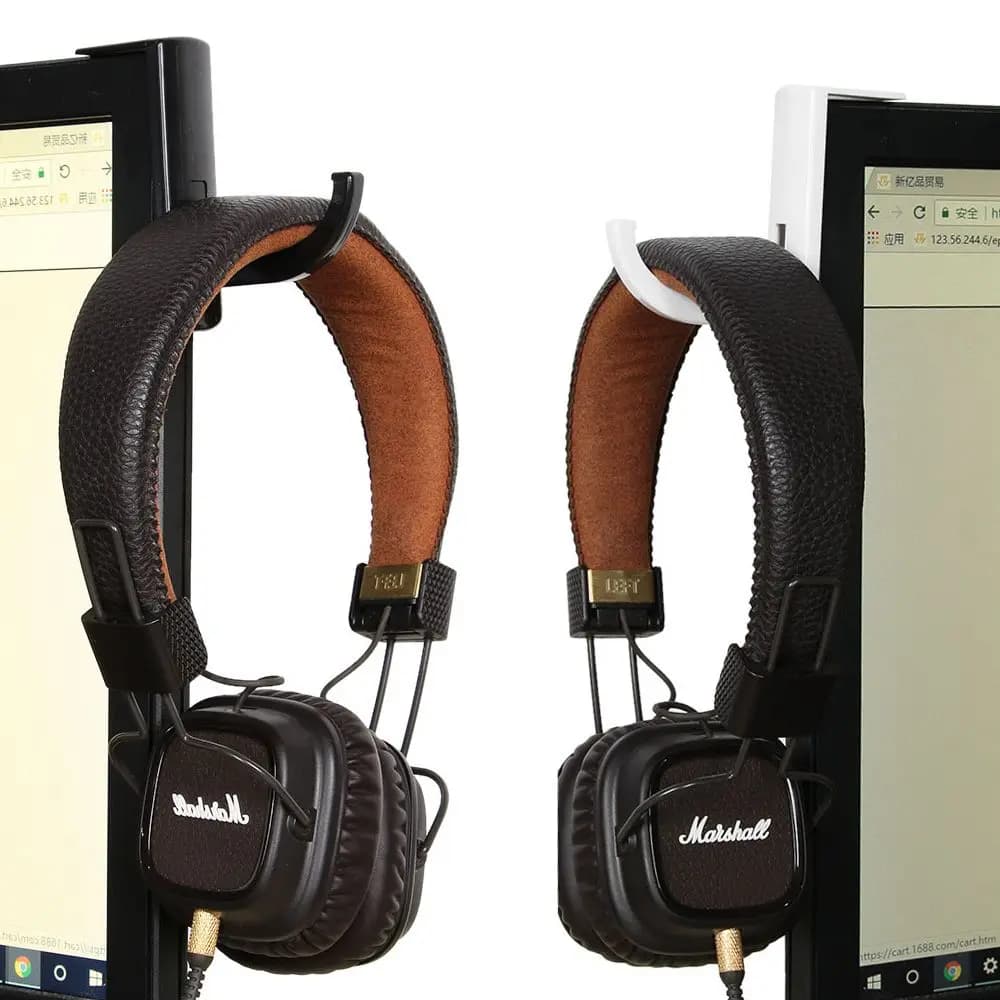 Organizer pratico per la casa, supporto per monitor, gancio per cuffie, accessori per auricolari, supporto in plastica