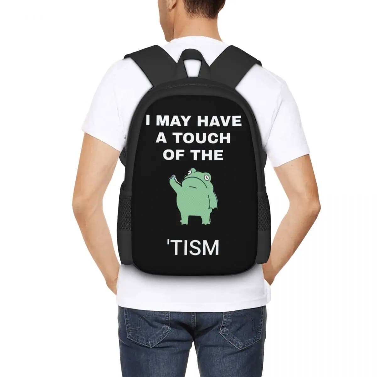 I May Have A Touch Of The Tism Student Backpack School Bag Hiking Travel Daypack for Boys Girls Fashion Bookbag Shoulder Bags