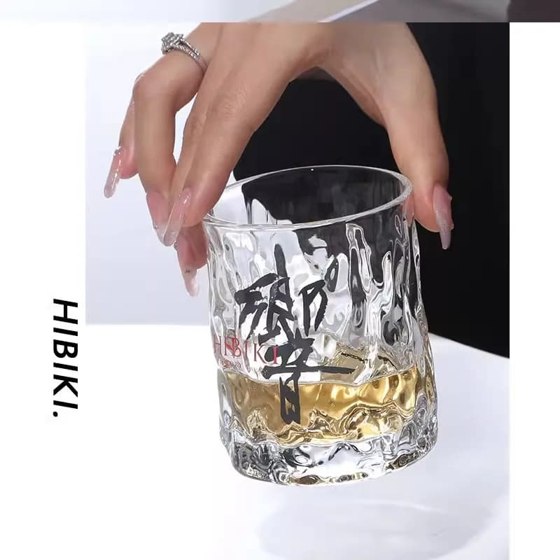 Whiskey Glass Cup Japanese HIBIKI Crystal Handmade Old Fashioned Whisky Rock Glasses