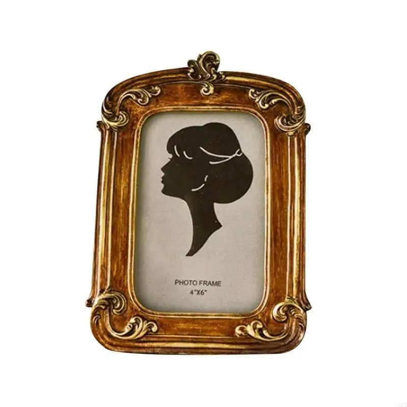 G92C Corte Reale style photo frame Luxury in fake wood Bedroom furniture Golden desktop frame