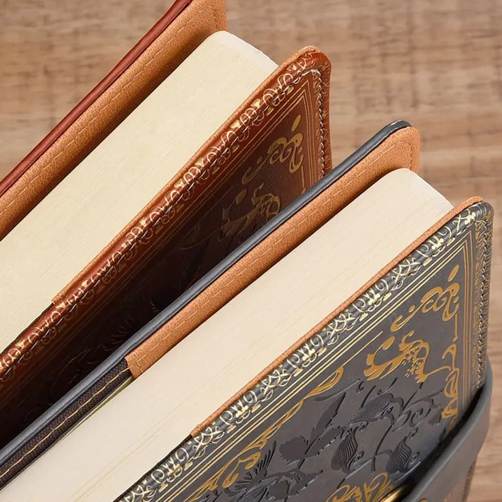 PU Leather A5 Journal Notebook Combination Lock Hard Cover Lockable Secrets Journal Ruled Lined Paper Embossed Design