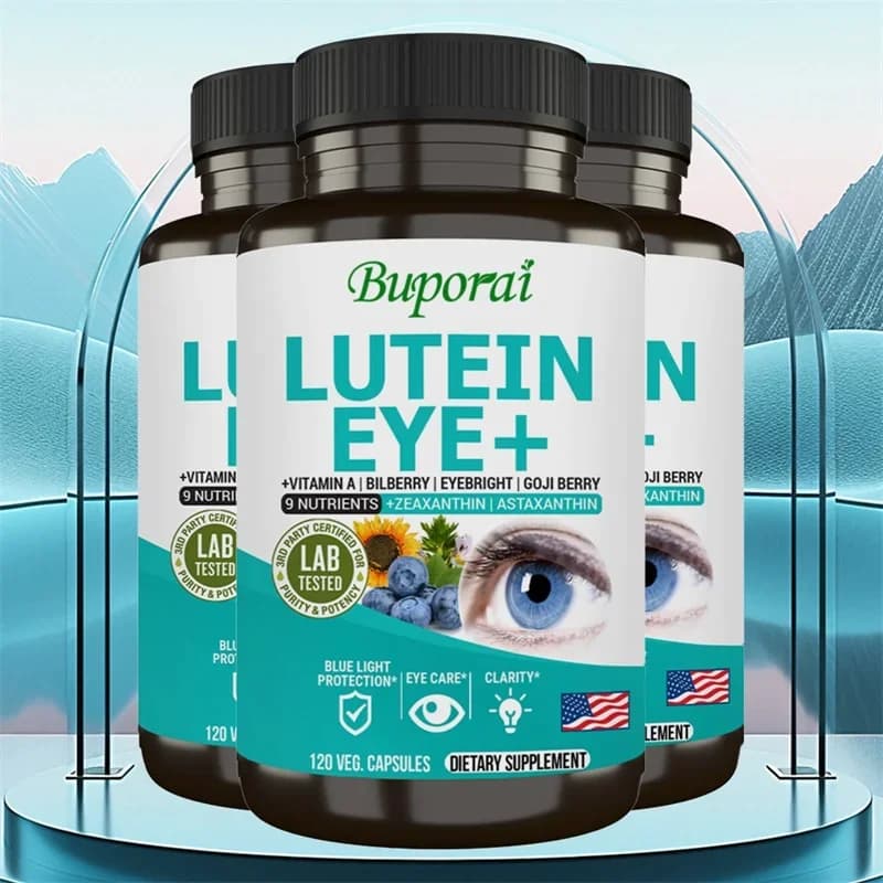 Supplement for Eyes with Lutein and Vitamins - 9 in 1 with Zeaxanthin, Blueberry and Herbs for Health of Retina, Lenti and Night Vision