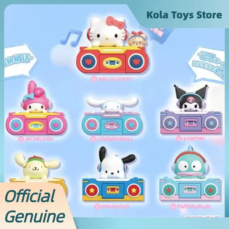 Nuova Autentica Serie Radio Vintage Sanrio Blind Box, Figurina in Cotone, Ornamento da Scrivania, Giocattolo da Collezione, Regalo per Ragazze
