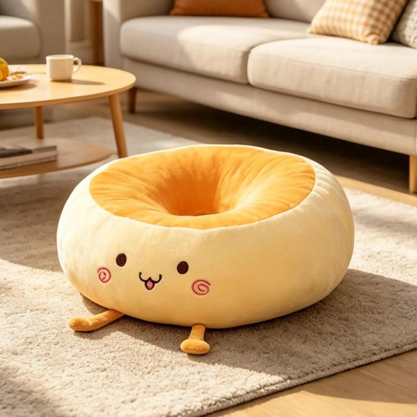 Cartoon Chair Cushion Breathable Multi Functional Practical Armrest Chair Pad Seat Cushion Floor Pillow for Indoor Dining Room