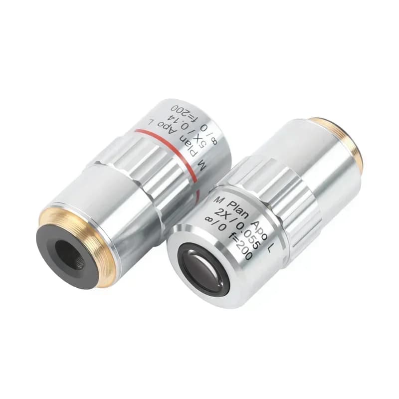 Lente obiettivo per microscopio composto acromatico 2X 5X 10X 20X 50X per obiettivo zoom monoculare a luce coassiale