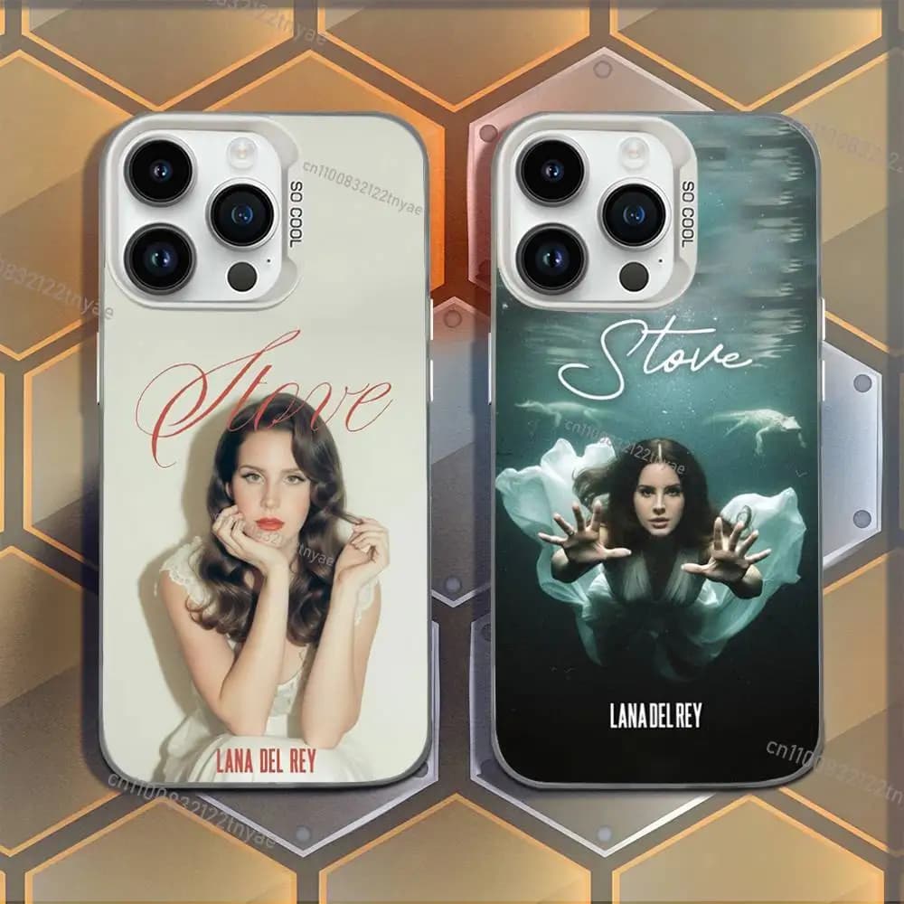 Custodia per telefono INS Stove L-Lana Del R-Rey per iPhone 17, 16, 15, 14, 13, 12, 11, Mini, Pro, E, MAX, bianca opaca antiurto effetto caramella