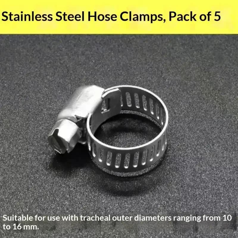Stainless Steel Hose Clamps 10Pcs Durable Anti-Rust Adjustable Clips for Garden Hose Irrigation Home Plumbing Maintenance