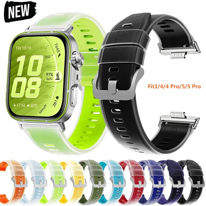 Transparent Sports Band for Huawei Watch Fit 5 Pro/Fit 4 Pro Silicone Strap Bracelet for Huawei Watch Fit 3 4 5 Men Women Correa