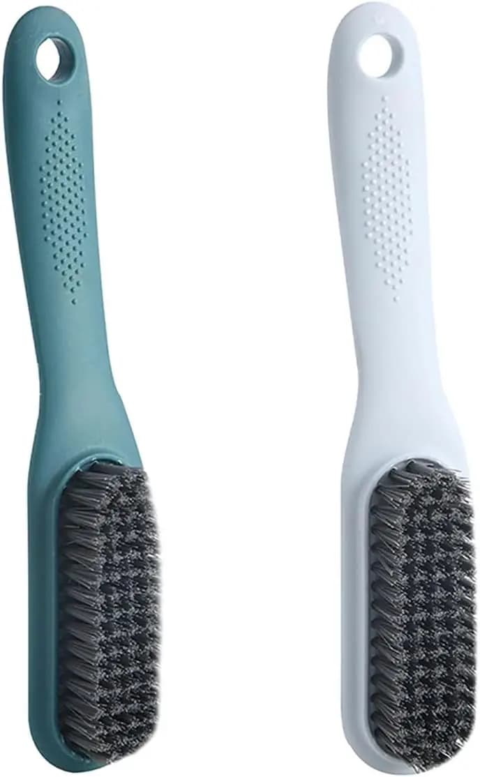 Household Cleaning Brush with Soft Bristles for Shoes Clothes Carpet Floor Pack of 2 Blue Gray