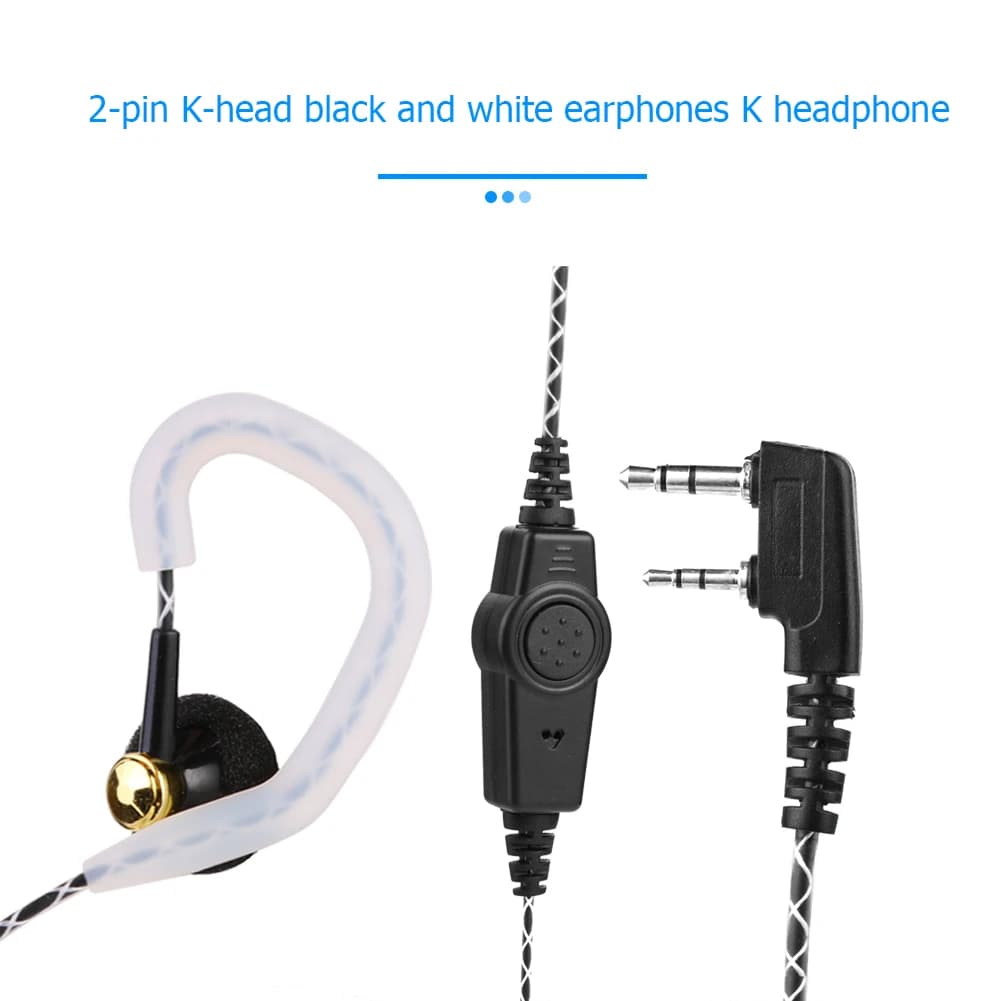 Auricolare Walkie Talkie Tipo K a 2 Pin, Cuffie Multifunzionali PTT, Accessori per la Privacy per Kenwood KPG Baofeng