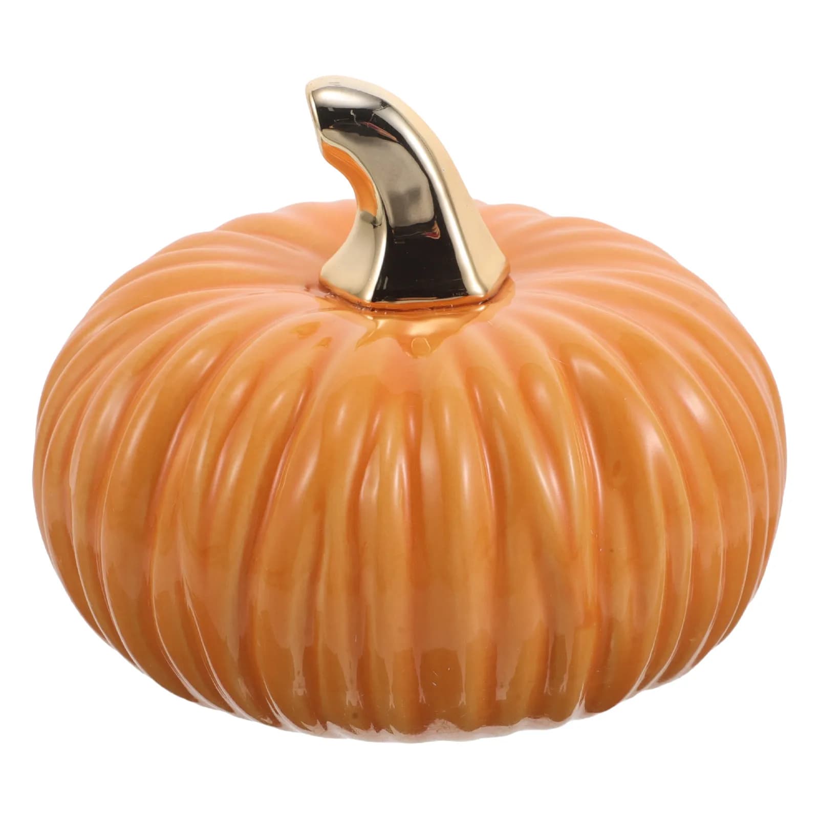 Orange Pumpkin Shape Ceramic Table Decoration, Autumn Ornaments, Halloween Decorations, Artificial Interior Plants