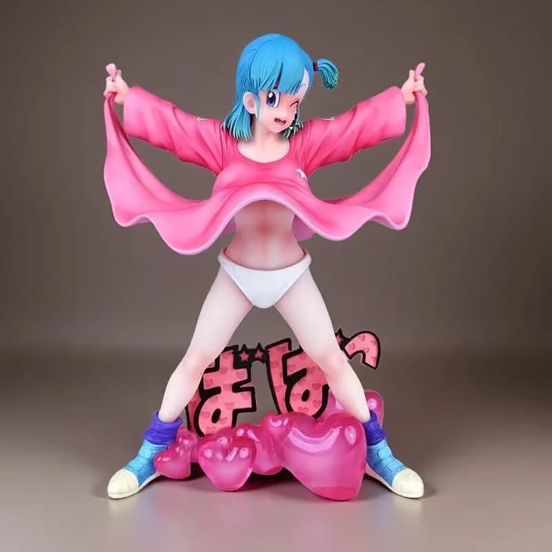Statuetta di Bulma da 23cm di Dragon Ball Z che Solleva la Gonna, Action Figure in PVC, Modellino da Collezione, Decorazione, Giocattolo, Regalo di Natale