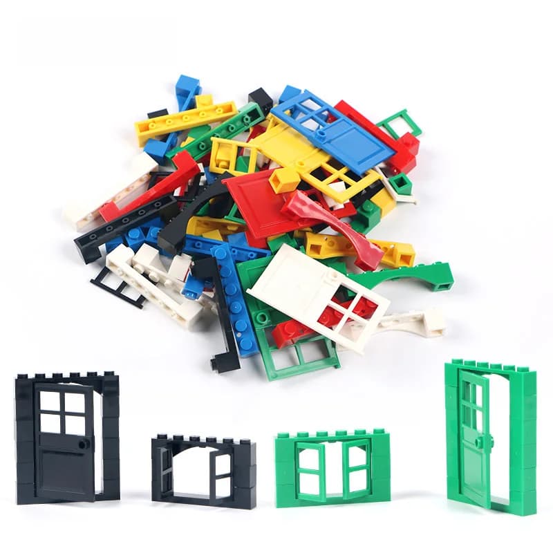 Set di 102 Pezzi di Blocchi da Costruzione per Bambini - Mattoncini per Porte e Finestre, Gioco Educativo Compatibile con i Principali Marchi