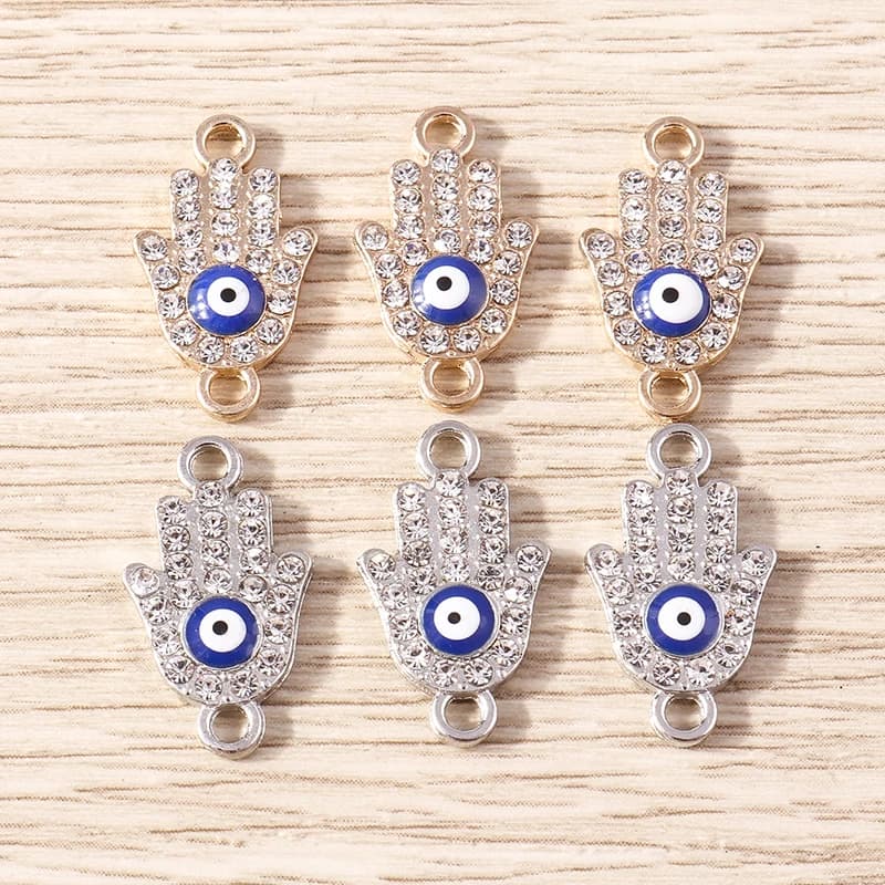Tusember 10 pz. Ciondoli Boho in Cristallo con Occhio Turco per Creazione Gioielli Fai da Te Orecchini Collane Bracciali Accessori Artigianali