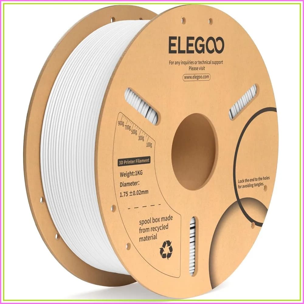 PLA+ Filament 1.75mm White 1KG, Tougher 3D Printer Filament, Dimensional Accuracy +/- 0.02mm, Fits Most FDM Printers