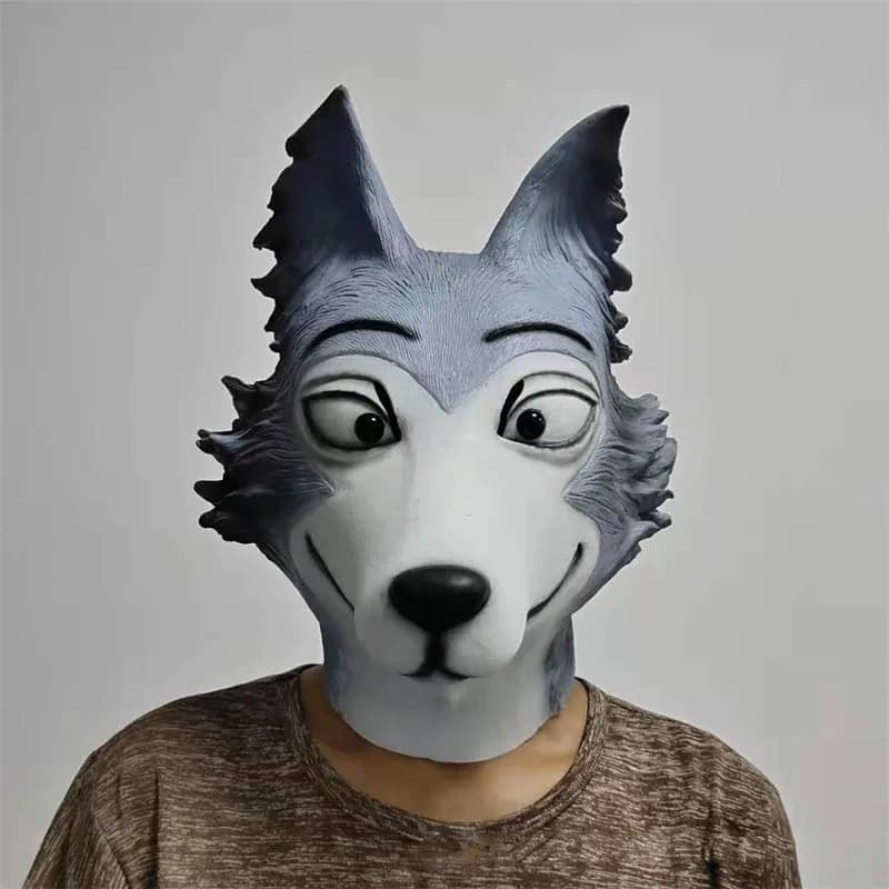 2025 aaa Anime Legoshi Beastars Lupo Maschera Cosplay Animali Maschere in lattice Halloween Masquerade Party Costume Guanti Coda Puntelli