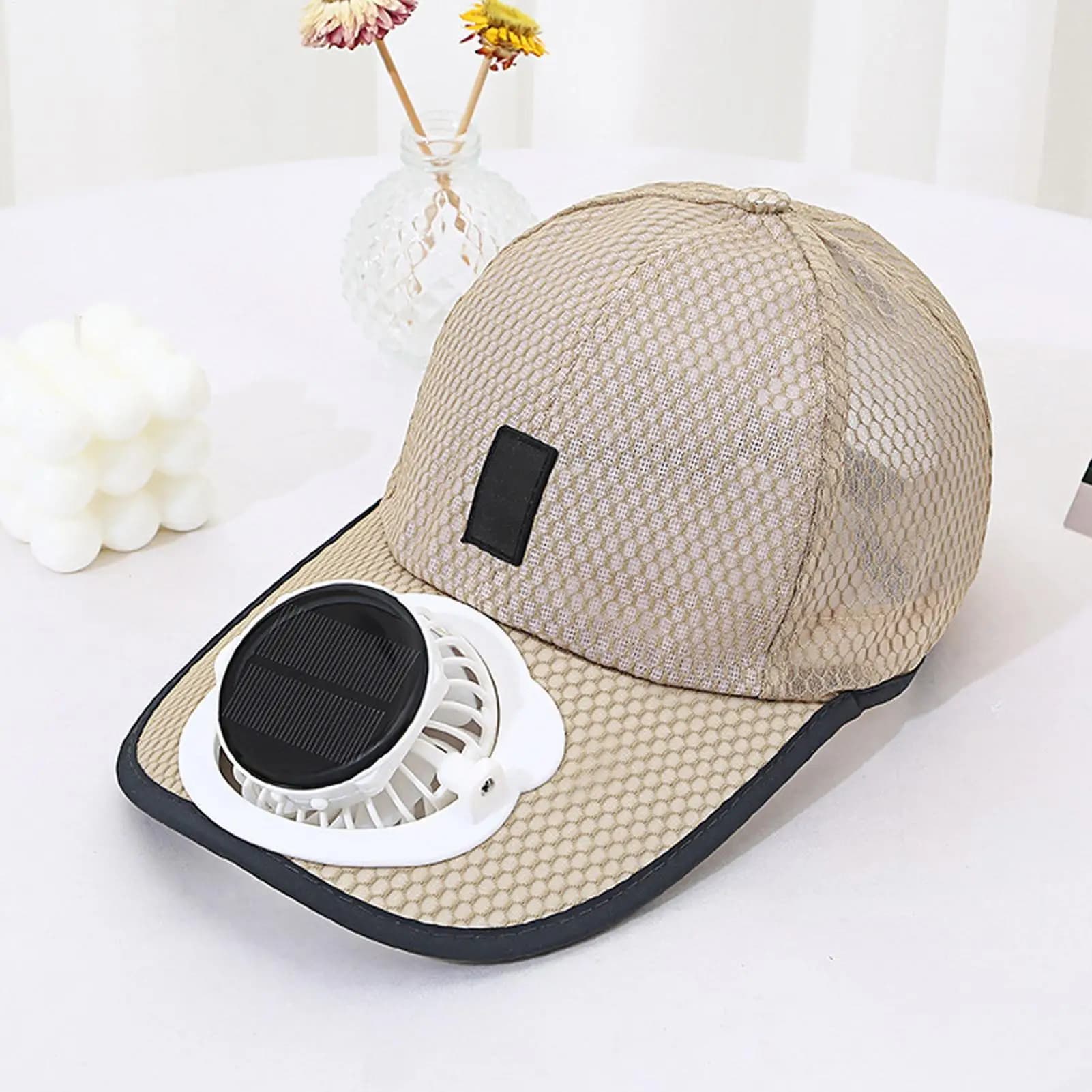 Sun Hat With Fan Wide Brim Moisture-Wicking Fashion Sun Hat With Solar Powered Fan for Summer Beach Travel Garden School Cycling