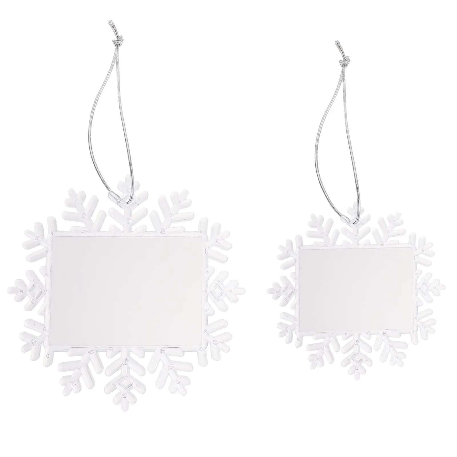 2 Pieces Frame Christmas Photo Frame with Snowflake Pendant, Exquisite Fa-da-te Danger Ornament, Decorative Frame for Christmas Tree
