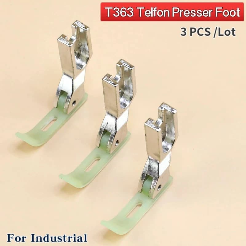 3 pezzi piedino con cerniera stretta 0,3 cm con fondo in teflon per pezzi di ricambio per accessori per macchine da cucire a punto annodato con ago singolo industriale
