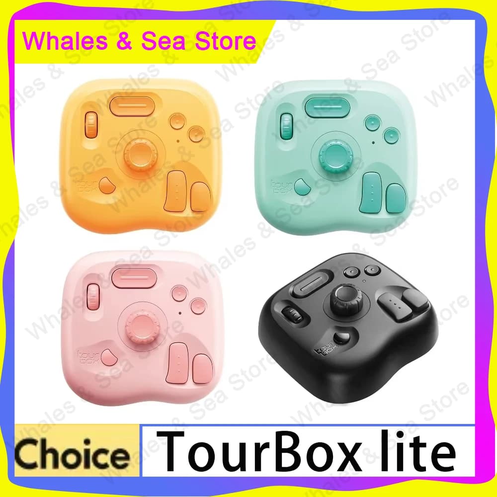 Tastiera Bluetooth TourBox Lite Versione Globale, Tastiera Portatile con Maniglia per Designer, Console con Tastierino Personalizzabile CSP per Disegno e Pittura