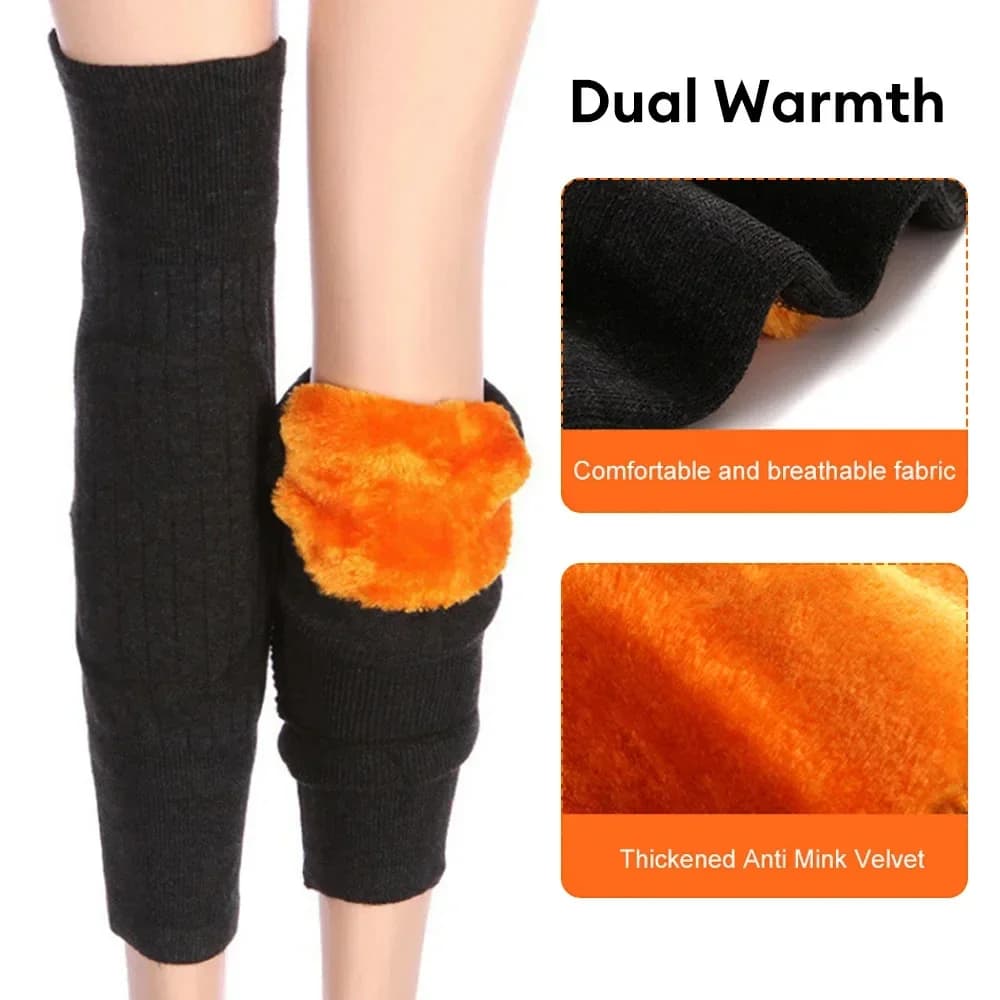 1 Paio di Ginocchiere Termiche Invernali Calde per Uomo e Donna, Protection Ginocchia Double Thickness with Velluto, Antivento e Antifreddo