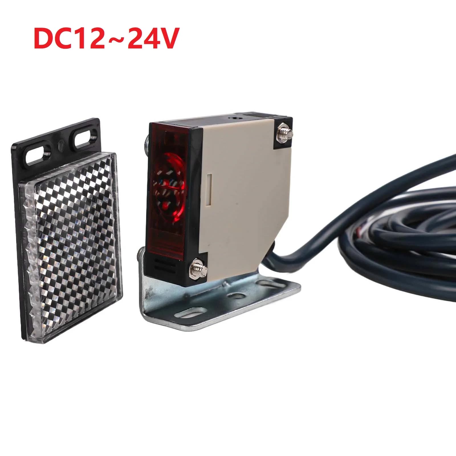 1pc E3JK-R4M1 Riflettore Interruttore del sensore fotoelettrico con sensore fotoelettrico a specchio per porte del garage Segnale di controllo accessi