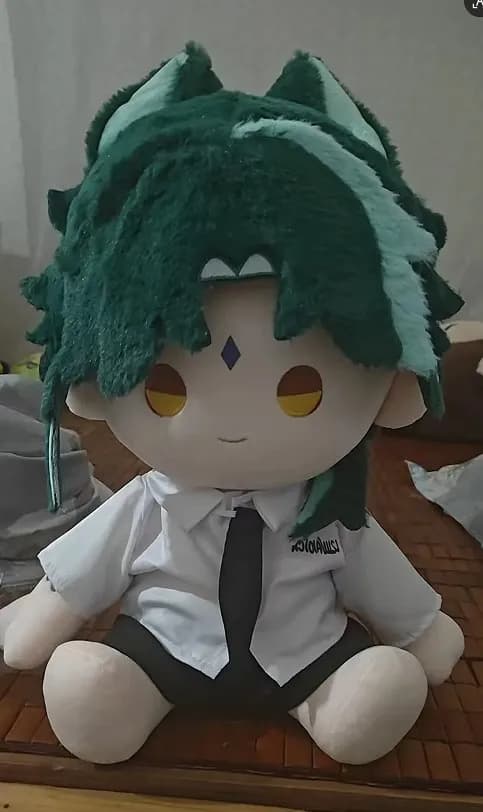2026 New Anime Genshin Impact Xiao Cosplay Sitting Posture Cotton Doll, 40cm Doll Birthday Gift