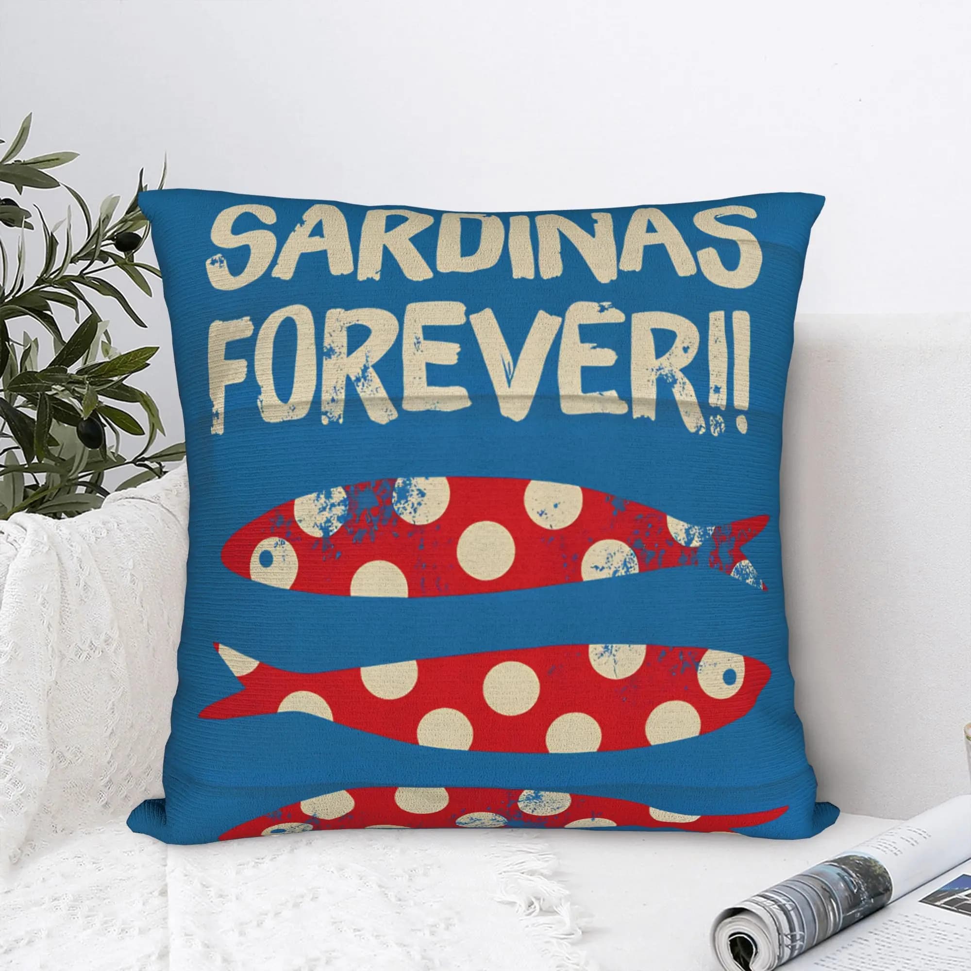 Cuadros decorations Sardines Nordic Pillow Case Custom Pillow Cover For Sofa Bedroom Home Decor Funny Cushion Cover