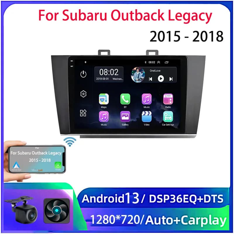 9 "Per Subaru Outback Legacy 2015 - 2018 Sistema operativo Android Auto Caplay Autoradio DSP Stereo Lettore multimediale IPS Bluetooth WIFI