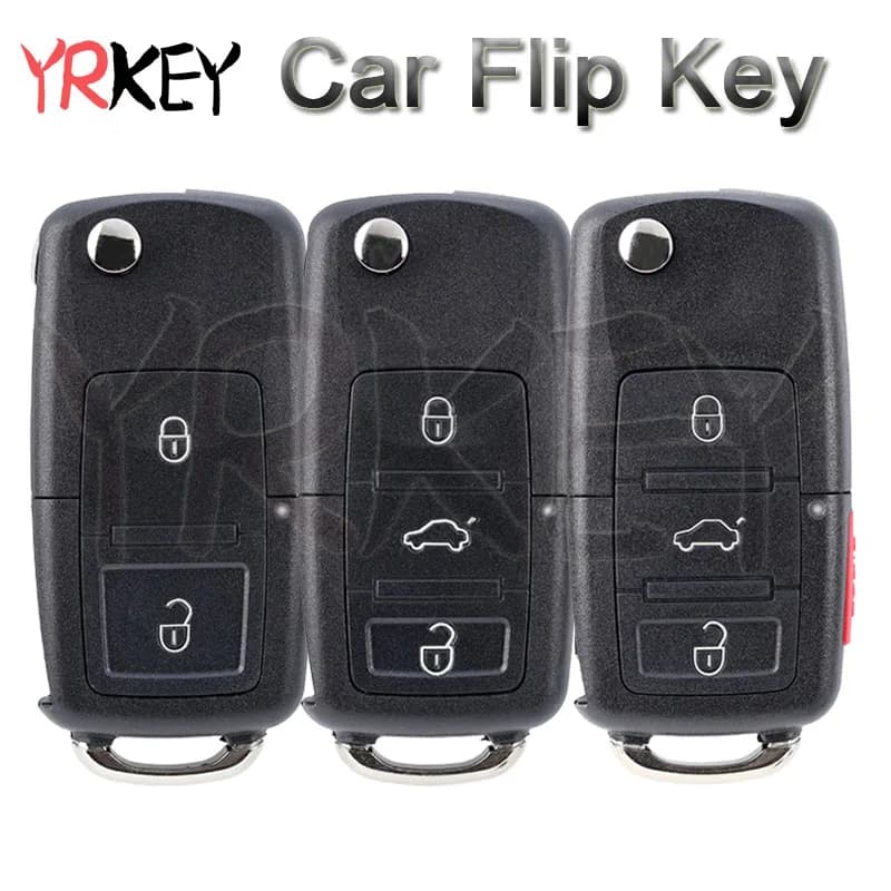 Guscio chiave a scatto per VW Volkswagen Golf Mk6 Tiguan Passat CC, SEAT, Skoda Octavia con lama HU66