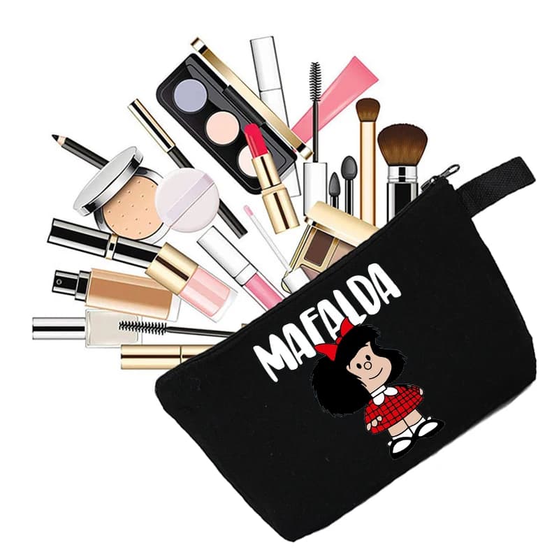MAFALDA Borsa portaoggetti per il trucco con cerniera, astuccio per cosmetici, portamonete, portaoggetti vari, confezione regalo di compleanno