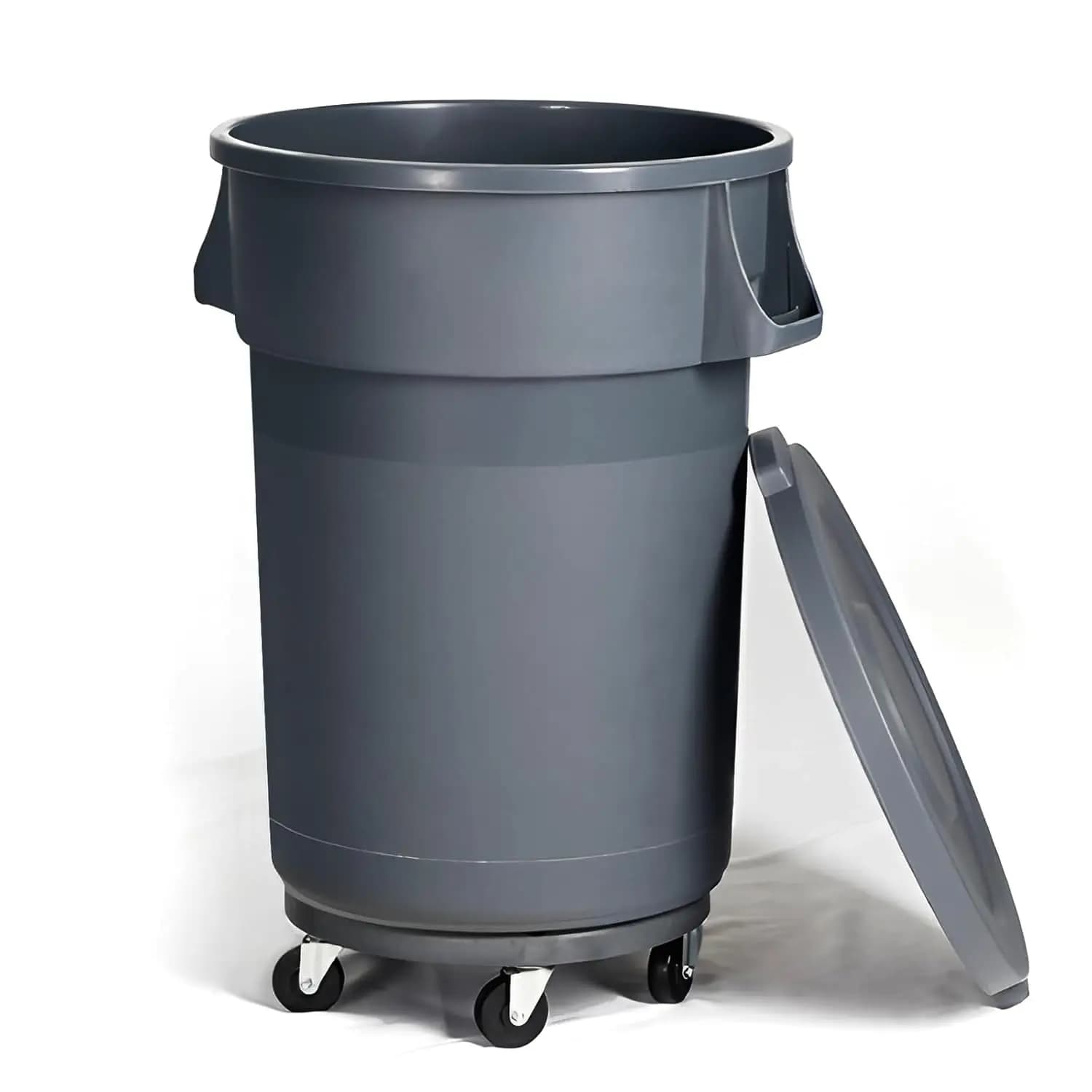 32 Gallon Outdoor Trash Can Heavy Duty Commercial Waste Bin With Lid And Swivel Wheels Large Garbage Can For Kitchen Restaurant Courtyard Yard Black