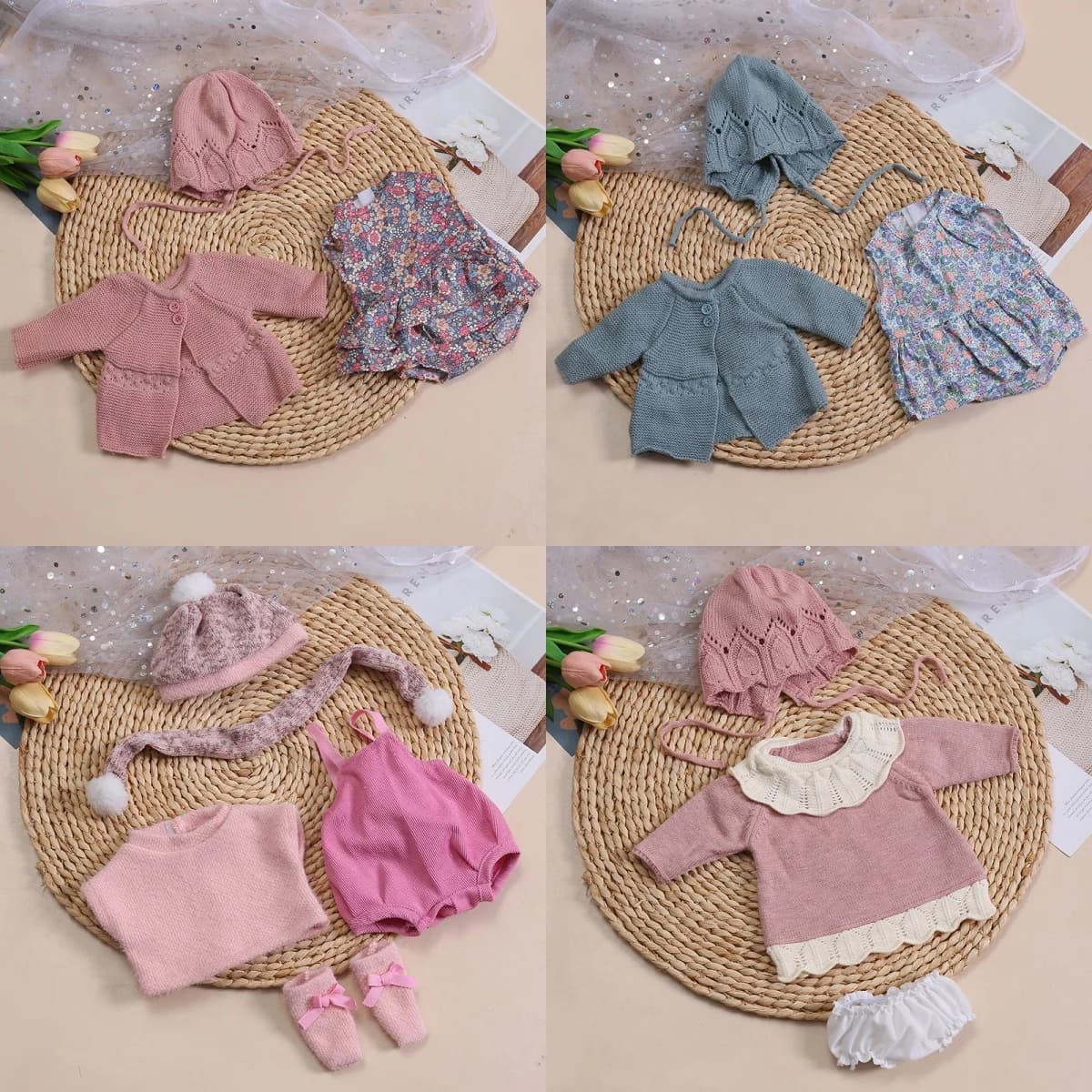 Vestiti per bambole per bambole da 45 cm Accessori per bambole fai da te per bambole da 45 cm Maglione Jumpsuite Vestiti per bambole rinate