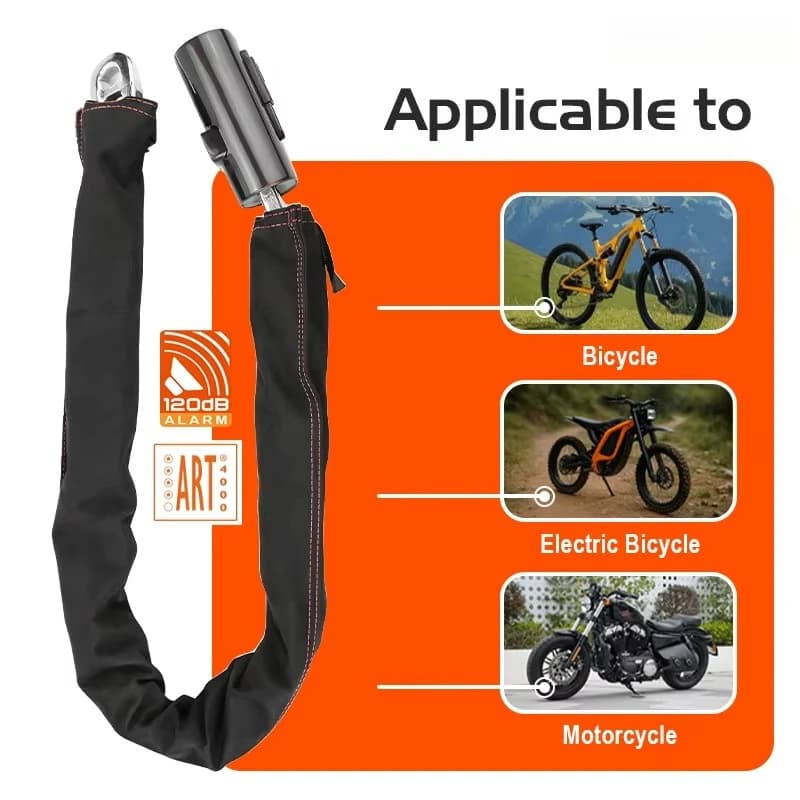 Lucchetto Antifurto per Bicicletta, Serratura per Moto Resistente alla Corrosione con Acciaio Durevole per Sicurezza Bici all'Aperto