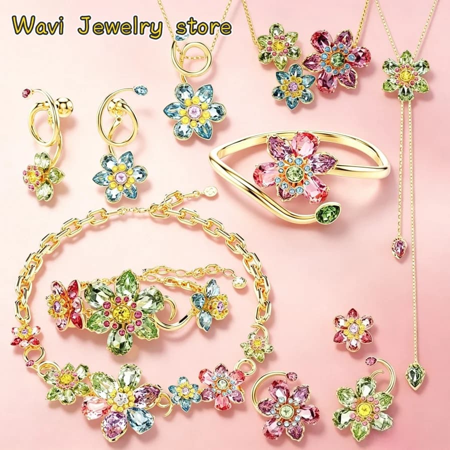 Hot 2026 Romantic Floral Series Classic Design Fine Jewelry Set Fashion for Women Series Earrings Bracelet Ring