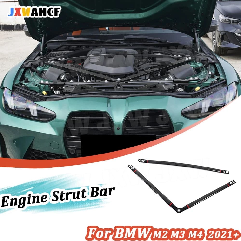 JXWANCF Per BMW G80 G82 G83 M3 M4 2021 + Cofano Motore Cofano Motore Puntone Brace Torre A Secco In Fibra di Carbonio Bar Cofano Motore Treppiede