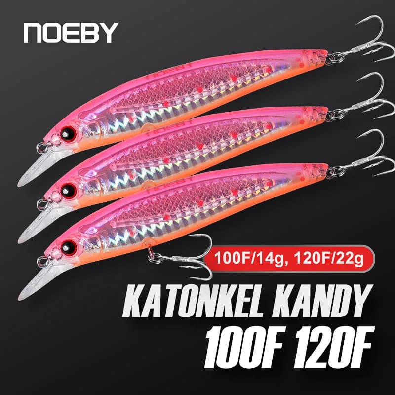 Noeby 3 pieces Jerkbait floating fishing baits for fishes 100mm 13.6g 120mm 22g Wobblers to launch along artificial baits sea fishing baits