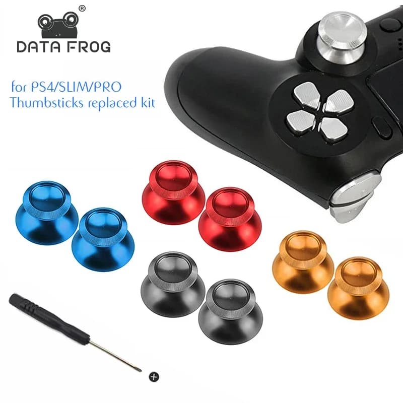 DATA FROG Copri-Stick Analogico in Metallo per PS4/Slim/Pro - Compatibile con Accessori Controller Xbox One S