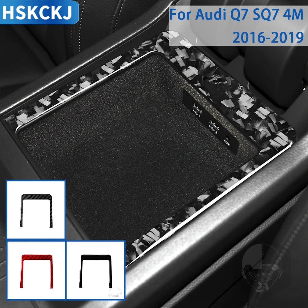 Per Audi Q7 SQ7 4M 2016 2017 2018 2019 Accessori Auto Interni In Fibra di Carbonio Palmetta Telaio Trim Adesivo Modifica